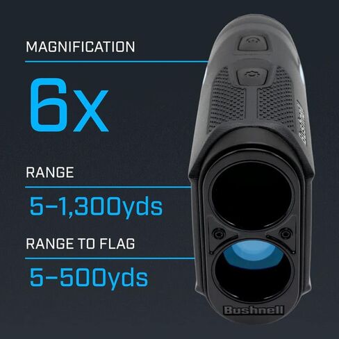 جهاز تحديد المدى بالليزر من Bushnell Tour V6 Shift مع كرات نائب | تعويض المنحدر، PinSeeker، التركيب المغناطيسي، نطاق 1300 ياردة، تكبير 6X | منشفة الجولف من سلسلة Signature in Kuwait