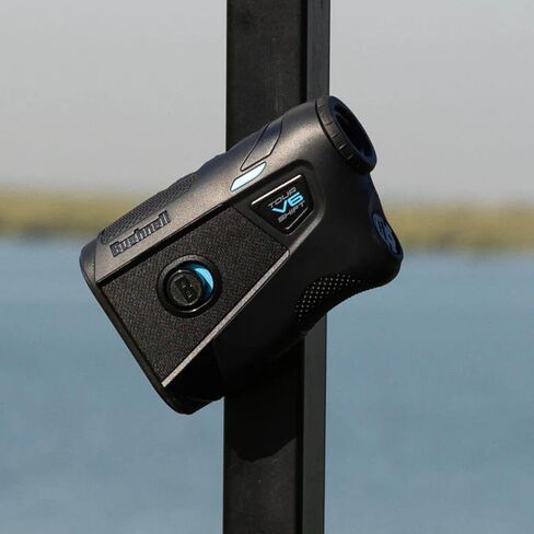 جهاز تحديد المدى بالليزر من Bushnell Tour V6 Shift مع كرات نائب | تعويض المنحدر، PinSeeker، التركيب المغناطيسي، نطاق 1300 ياردة، تكبير 6X | منشفة الجولف من سلسلة Signature in Kuwait
