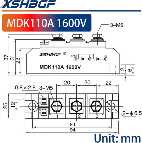 MD55A1600V وحدة الصمام الثنائي المضادة للعكس لأنظمة الطاقة الشمسية 1600 فولت ذروة الجهد 50A الحمولة in Kuwait