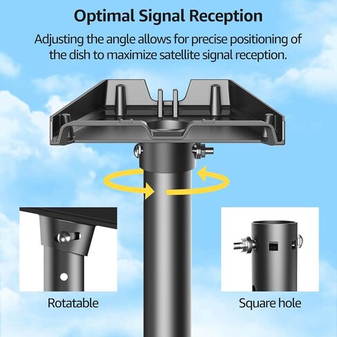 Urmust Starlink Gen 3 Mount, 360° Adjustable Angle Starlink Roof/Wall Mount with Pipe Adapter, Starlink Mounting Kit Gen 3 for Standard Dish, Starlink Pole Mount, Starlinks Internet Satellite Kit in Saudi Arabia