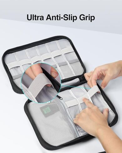 Luxtude Cable Organizer Bag, Travel Cord Organizers Bags, Electronic Organizer Travel Case, Portable Charger Organizer Case, Compact Tech Bags & Wire Pouch, Cable & Cord Storage in Saudi Arabia