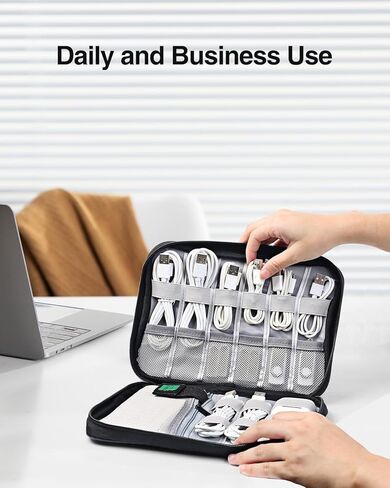 Luxtude Cable Organizer Bag, Travel Cord Organizers Bags, Electronic Organizer Travel Case, Portable Charger Organizer Case, Compact Tech Bags & Wire Pouch, Cable & Cord Storage in Saudi Arabia