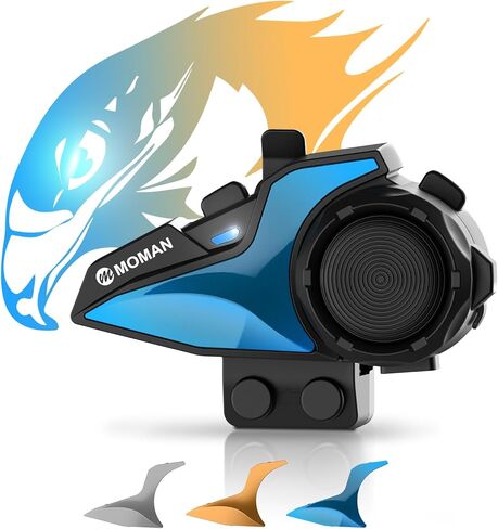 Motorcycle Helmet Headset, Moman RS-H4P Motorbike Headphone BT5.1 with Hi-Fi Speakers Dual Noise Reduction【New Upgrade】in RGB/FM/Glove-Friendly Button/Hands-Free Call/AI Voice Earphone for Solo Riding in Kuwait