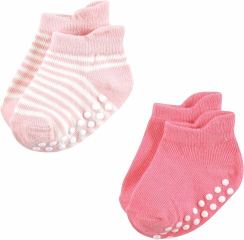 Hudson Baby Baby Infant Girl Non-Skid No-Show Socks, Mauve Neutral, 12-24 Months, Pink in Saudi Arabia