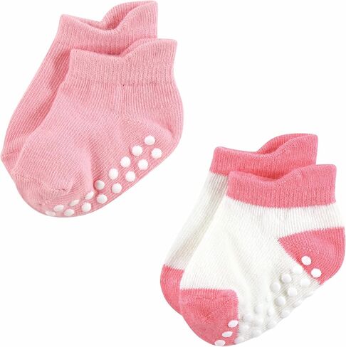 Hudson Baby Baby Infant Girl Non-Skid No-Show Socks, Mauve Neutral, 12-24 Months, Pink in Saudi Arabia
