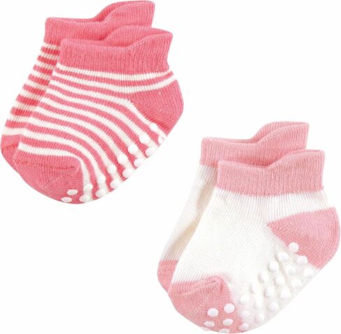 Hudson Baby Baby Infant Girl Non-Skid No-Show Socks, Mauve Neutral, 12-24 Months, Pink in Saudi Arabia