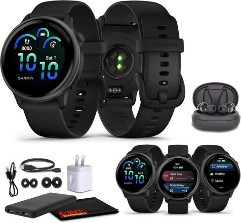 Garmin Vivoactive 6 Smartwatch Metallic Jasper Green with Jasper Green Band Best Fitness GPS Smart-Watch with AMOLED Display, 11-Day Battery, Advanced Activity Tracking Watch Bundle for Men &Women in Saudi Arabia