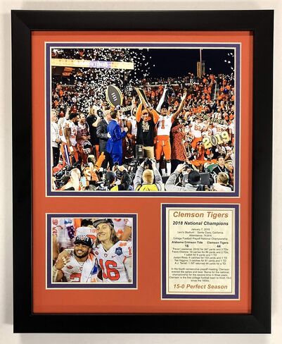 Legends Never Die Clemson Tigers - 2018 CFP National Champions - Framed 12"x15" Double Matted Photos in Saudi Arabia