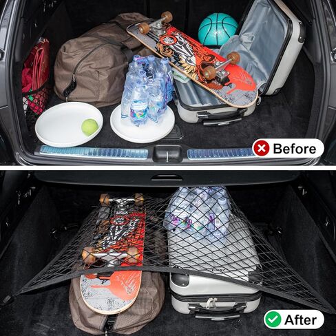 Elastic Cargo Net for SUV, Car Trunk Net Organizer with ABS Hook Storage Mesh Cargo Nets 27.5 x 19.6 inch for Truck Bed Tailgate Netting Accessories in Kuwait