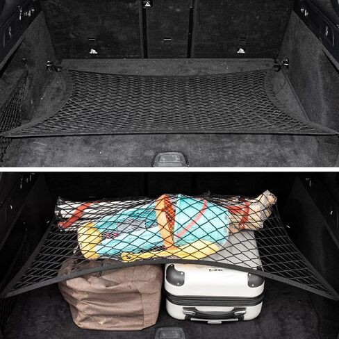 Elastic Cargo Net for SUV, Car Trunk Net Organizer with ABS Hook Storage Mesh Cargo Nets 27.5 x 19.6 inch for Truck Bed Tailgate Netting Accessories in Kuwait