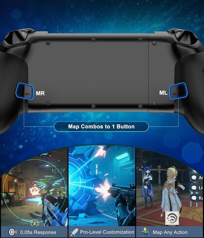 Mocagen Mobile Gaming Controller, MC2 Phone Controller for iPhone/Android Handheld Gaming with Programmable/Hall Effect Joysticks & Analog Triggers/Adjustable Light/Turbo in Saudi Arabia