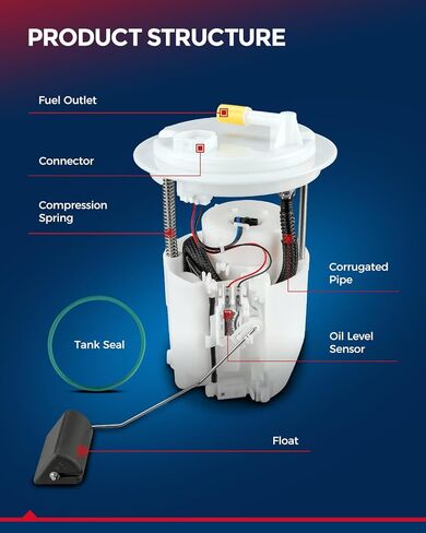 KAX Fuel Pump Assembly Fit for 1991 1992 1993 Dodge D150, D250, D350, W150, W250, Ramcharger, with Sending Unit Replace# 52017814 in Saudi Arabia
