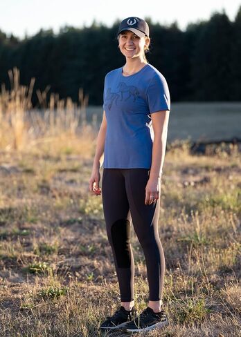Kerrits Women's On The Double Horse Tee – Ultra-Wicking, Soft, Breathable Casual Top with Horse Print Design in Saudi Arabia