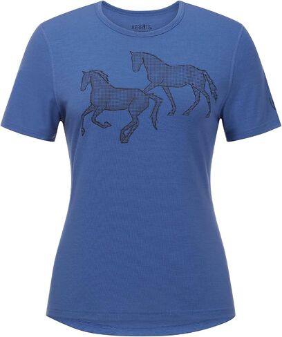 Kerrits Women's On The Double Horse Tee – Ultra-Wicking, Soft, Breathable Casual Top with Horse Print Design in Saudi Arabia