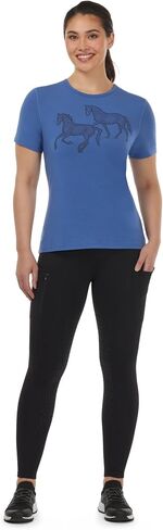 Kerrits Women's On The Double Horse Tee – Ultra-Wicking, Soft, Breathable Casual Top with Horse Print Design in Saudi Arabia