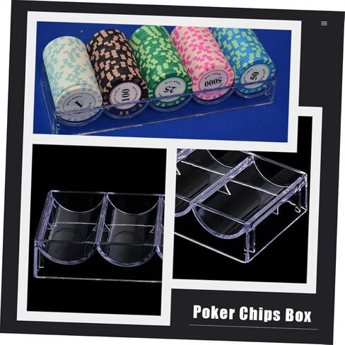 Toyvian 1Pc Capacity Poker Chips Container Transparent Storage Case for Chips Organizer with Five for Easy Classification for Game in Kuwait