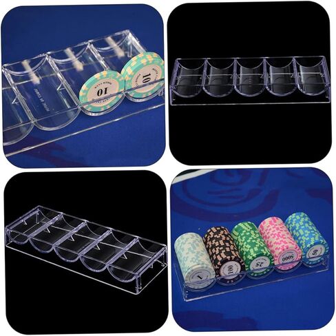 Toyvian 1Pc Capacity Poker Chips Container Transparent Storage Case for Chips Organizer with Five for Easy Classification for Game in Kuwait