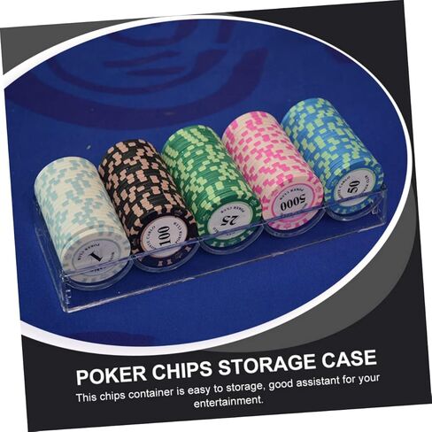 Toyvian 1Pc Capacity Poker Chips Container Transparent Storage Case for Chips Organizer with Five for Easy Classification for Game in Kuwait