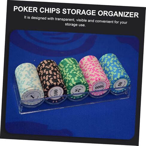 Toyvian 1Pc Capacity Poker Chips Container Transparent Storage Case for Chips Organizer with Five for Easy Classification for Game in Kuwait
