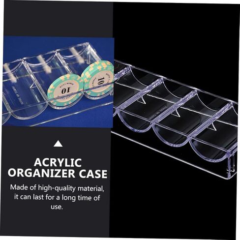 Toyvian 1Pc Capacity Poker Chips Container Transparent Storage Case for Chips Organizer with Five for Easy Classification for Game in Kuwait