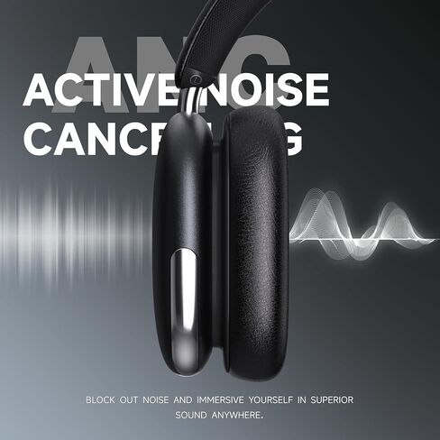 Freepods 120H Playtime Wireless Over-Ear Headphones, ANC/ENC Pro-Level Active Noise Cancelling, Bluetooth Headphones with Built-in Microphone Type-C Charging for Call Travel Sports Gym-Sliver in Kuwait