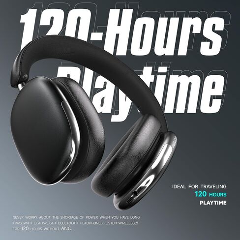 Freepods 120H Playtime Wireless Over-Ear Headphones, ANC/ENC Pro-Level Active Noise Cancelling, Bluetooth Headphones with Built-in Microphone Type-C Charging for Call Travel Sports Gym-Sliver in Kuwait