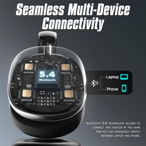 Freepods 120H Playtime Wireless Over-Ear Headphones, ANC/ENC Pro-Level Active Noise Cancelling, Bluetooth Headphones with Built-in Microphone Type-C Charging for Call Travel Sports Gym-Sliver in Kuwait