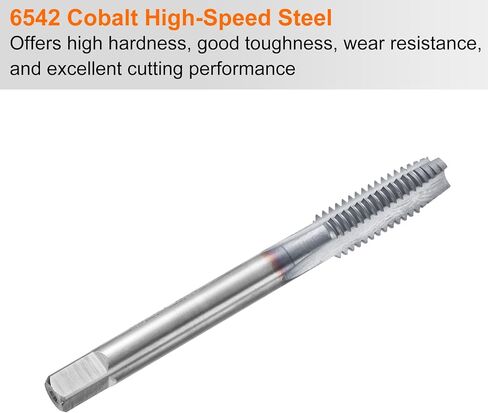 HARFINGTON M8x1.25 Metric Thread Tap 6542 Cobalt High-Speed Steel TiCN Coated Plug Tap Right Hand Straight Flutes Screw Threading Hand Tap in Saudi Arabia