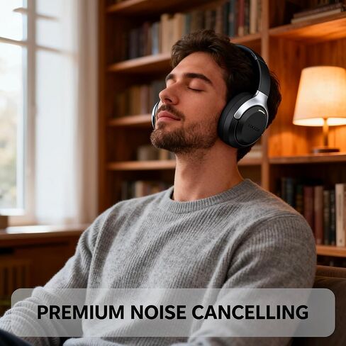 LC30Pro Hybrid Active Noise Cancelling Headphones Over Ear, 100H Playtime Wireless Bluetooth Headphones with Mic, HiFi Audio, 3 EQ Modes, Low Latency, Foldable for Gaming/Travel/Office in Kuwait