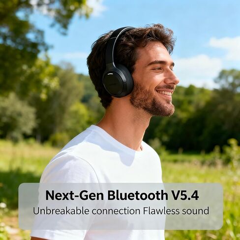 LC30Pro Hybrid Active Noise Cancelling Headphones Over Ear, 100H Playtime Wireless Bluetooth Headphones with Mic, HiFi Audio, 3 EQ Modes, Low Latency, Foldable for Gaming/Travel/Office in Kuwait