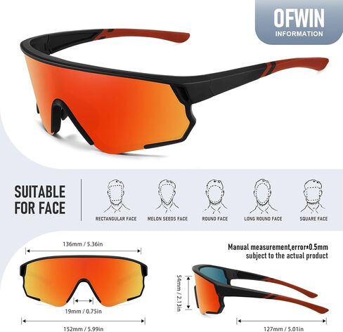 نظارات شمسية رياضية مستقطبة للرجال والنساء حماية من الأشعة فوق البنفسجية لركوب الدراجات والجري حول نظارات الشمس in Kuwait