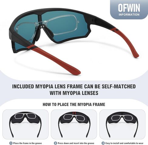 نظارات شمسية رياضية مستقطبة للرجال والنساء حماية من الأشعة فوق البنفسجية لركوب الدراجات والجري حول نظارات الشمس in Kuwait
