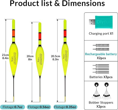 QualyQualy Lighted Slip Bobbers Fishing Floats Spring Bobber 4pcs Glow in The Dark Spring Bobber for Crappie Walleyes Fishing (Yellow & Black, 2in) in Saudi Arabia