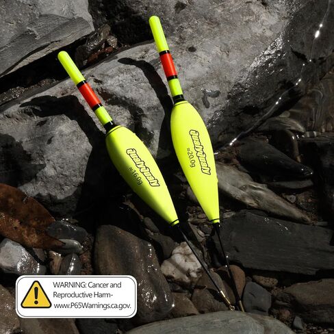 QualyQualy Lighted Slip Bobbers Fishing Floats Spring Bobber 4pcs Glow in The Dark Spring Bobber for Crappie Walleyes Fishing (Yellow & Black, 2in) in Saudi Arabia