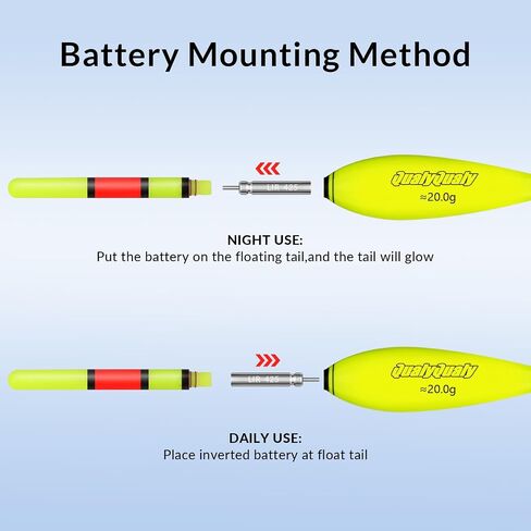 QualyQualy Lighted Slip Bobbers Fishing Floats Spring Bobber 4pcs Glow in The Dark Spring Bobber for Crappie Walleyes Fishing (Yellow & Black, 2in) in Saudi Arabia