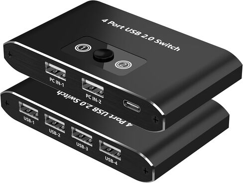 USB 3.0 Switch 2 in 2 Out, USB Switcher for 2 Computers, Share Keyboard, Mouse, Printer, Scanner, KVM Switch Selector, Compatible with Windows, Mac, Linux, Includes 2 USB-A 3.0 Cables in Saudi Arabia