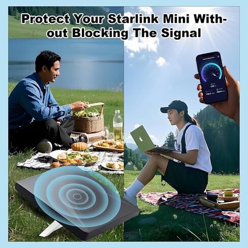Starlink Mini Protective Cover, Military-Grade Silicone Case for Starlink Mini Dish, Shockproof, Anti-Bump, UV-Resistant & Lightning-Proof Full Cover Shell, Fits 12.2 x 10.63 Inches, Black in Saudi Arabia
