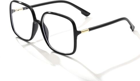 BIGGY Oversized Square Blue Light Blocking Glasses - Ultralight Anti Eyestrain | Reduce Eye Strain Nerd Glasses, Reading book/TV/Computer/Gaming Frames for Women Men, Anti UV (rectangle pink) in Kuwait