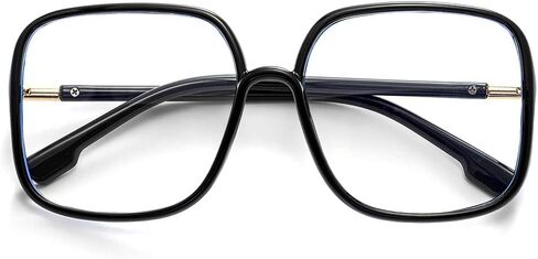 BIGGY Oversized Square Blue Light Blocking Glasses - Ultralight Anti Eyestrain | Reduce Eye Strain Nerd Glasses, Reading book/TV/Computer/Gaming Frames for Women Men, Anti UV (rectangle pink) in Kuwait