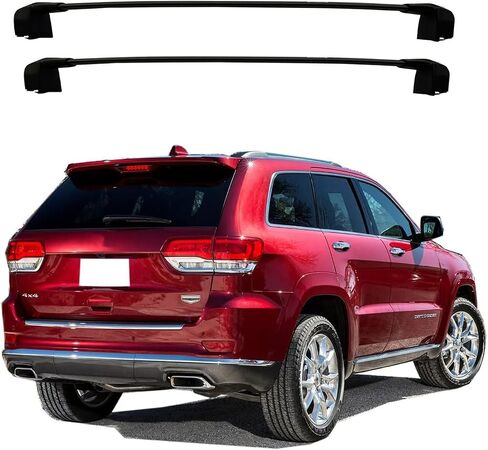 Roof Rack Crossbars Roof Rail Cross Bars Fit 2006 2007 2008 2009 2010 Compass Rooftop Side Rails Cargo Bag Luggage Carrier - 165lbs Load - Aluminum Black in Saudi Arabia
