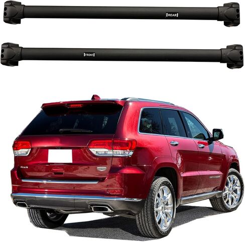Roof Rack Crossbars Roof Rail Cross Bars Fit 2006 2007 2008 2009 2010 Compass Rooftop Side Rails Cargo Bag Luggage Carrier - 165lbs Load - Aluminum Black in Saudi Arabia