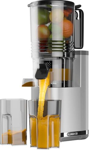 Cold Press Juicer, Masticating Slow Juicers, 6.5" Extra Large Feed Chute Juicers Machines, 350W Juicer Machines with High Juice Yield for Whole Vegetables & Fruits, BPA Free, Black, Easy to Clean in Saudi Arabia
