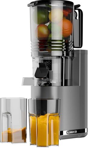 Cold Press Juicer, Masticating Slow Juicers, 6.5" Extra Large Feed Chute Juicers Machines, 350W Juicer Machines with High Juice Yield for Whole Vegetables & Fruits, BPA Free, Black, Easy to Clean in Saudi Arabia