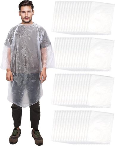 60 Pack Disposable Rain Ponchos for Adults Emergency Waterproof Raincoat with Hood Disposable Ponchos Rain Gear for Outdoors in Saudi Arabia