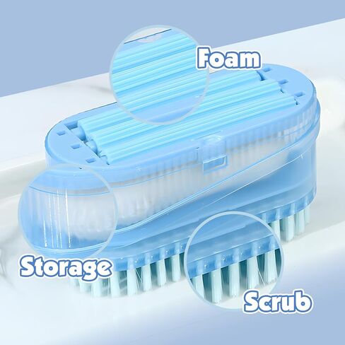 صندوق صابون، موزع صابون محمول ABS مع أسطوانة للرغوة بدون استخدام اليدين، موزع صابون مثالي وحاوية صابون الغسيل، مناسب للاستخدام في المنزل وفي السفر (أزرق) in Kuwait