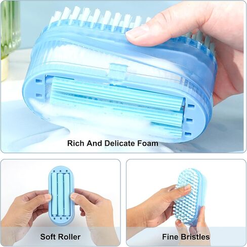 صندوق صابون، موزع صابون محمول ABS مع أسطوانة للرغوة بدون استخدام اليدين، موزع صابون مثالي وحاوية صابون الغسيل، مناسب للاستخدام في المنزل وفي السفر (أزرق) in Kuwait