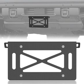 Spare Tire License Plate Frame with LED Light Compatible with 1987-2018 Jeep Wrangler JK JKU & TJ & YJ (2/4 Doors), Licence Holder Bracket Relocation Mounting Rear Plates Frames, Black in Kuwait