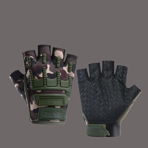 2 PCS Tactical Gloves for Men,Half Finger Gloves with Hard Shell Knuckle Protection & Excellent Grip, Climbing Protective Gloves for Army Enthusiast, Rock Climbing, Adventure, Crossfit(Black+Green) in Kuwait