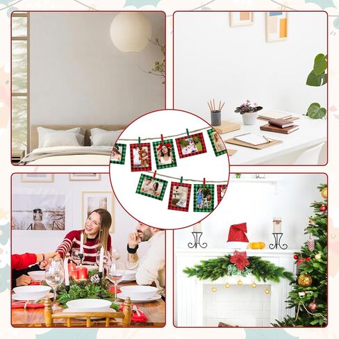 50 Pack Paper Picture Frame, White Cardboard Frames,Paper Frames 4x6, Photo Holder with Wooden Clips and String for Wall Decor and Party Supplies in Kuwait