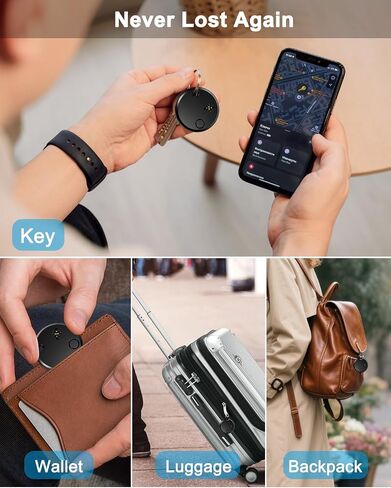 Air Tags-2 Pack, Bluetooth Keys Finder Luggage Tracker Works with Apple Find My APP (iOS Only), Item Locator for Luggage, Backpack, Suitcases, Replaceable Battery (Black) in Saudi Arabia